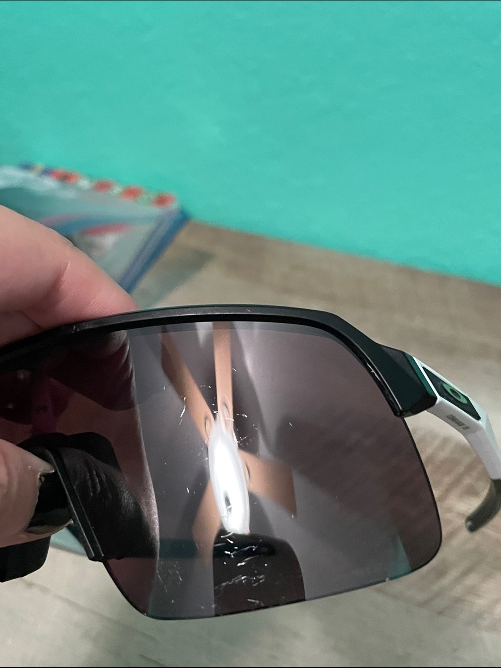Oakley Sutro Lite with Prizm Shield-Style Sunglasses in Black and White - Picture 10 of 11